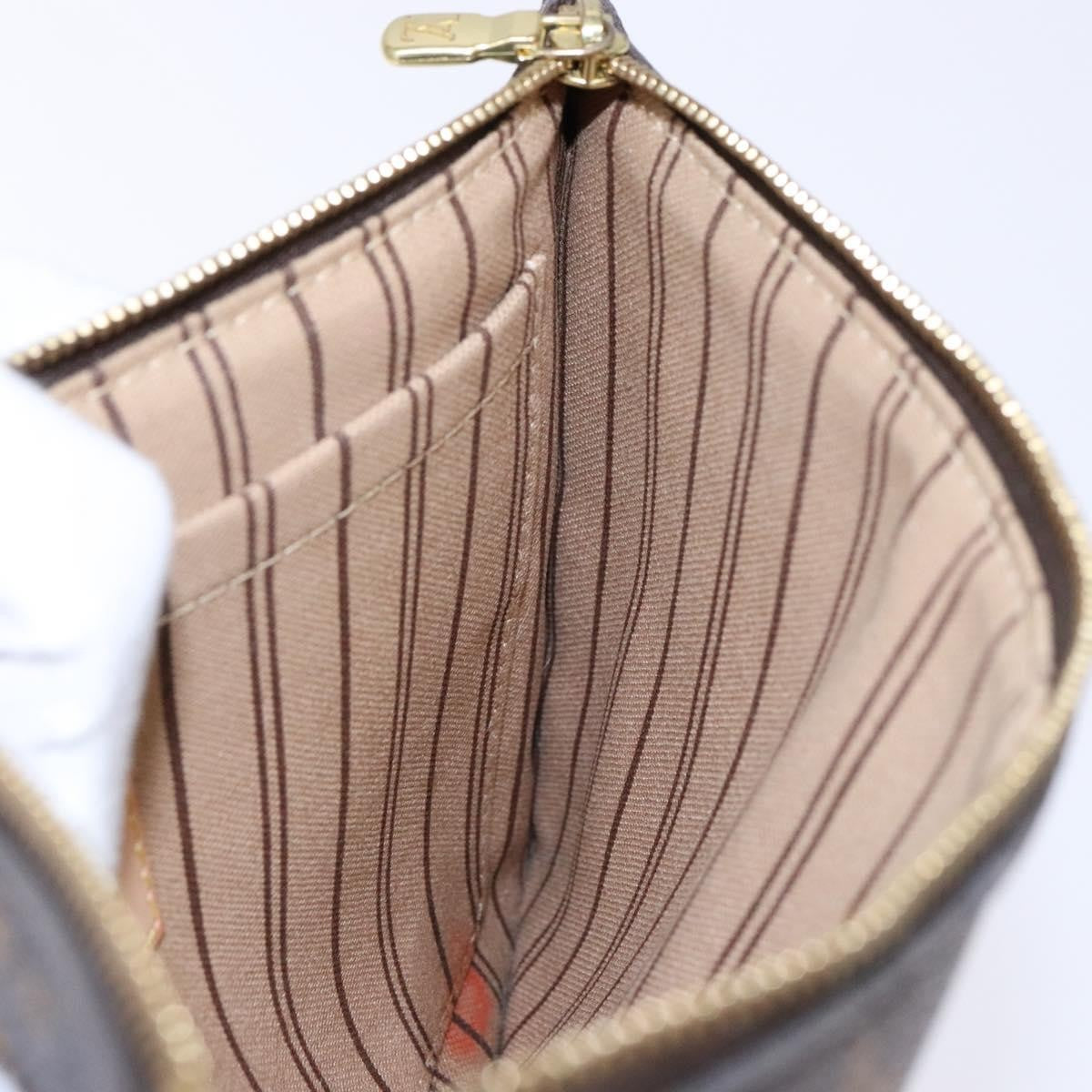 Louis Vuitton Neverfull Pochette Monogram Canvas, BROWN, CANVAS, Tote bag