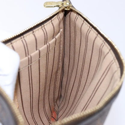 Louis Vuitton Neverfull Pochette Monogram Canvas, BROWN, CANVAS, Tote bag