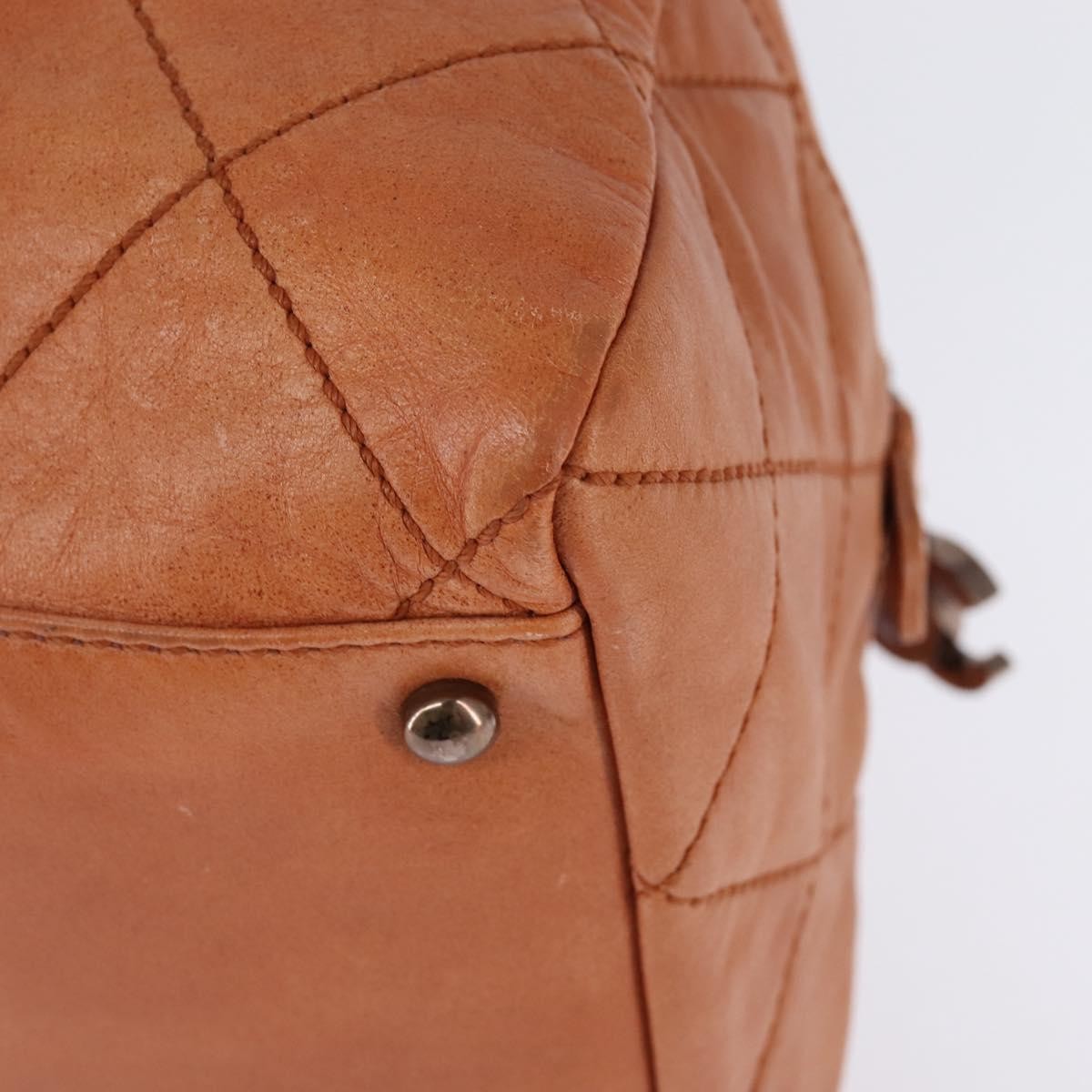 Chanel Cloudy Bundle Bowler Bag Quilted Lambskin, BROWN, LEATHER, Handbag