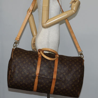 Louis Vuitton Keepall Bandouliere Bag Monogram Canvas, BROWN, CANVAS, Travel bag