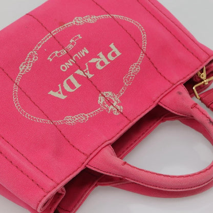 Prada Canapa Convertible Tote Canvas, PINK, CANVAS, Tote bag