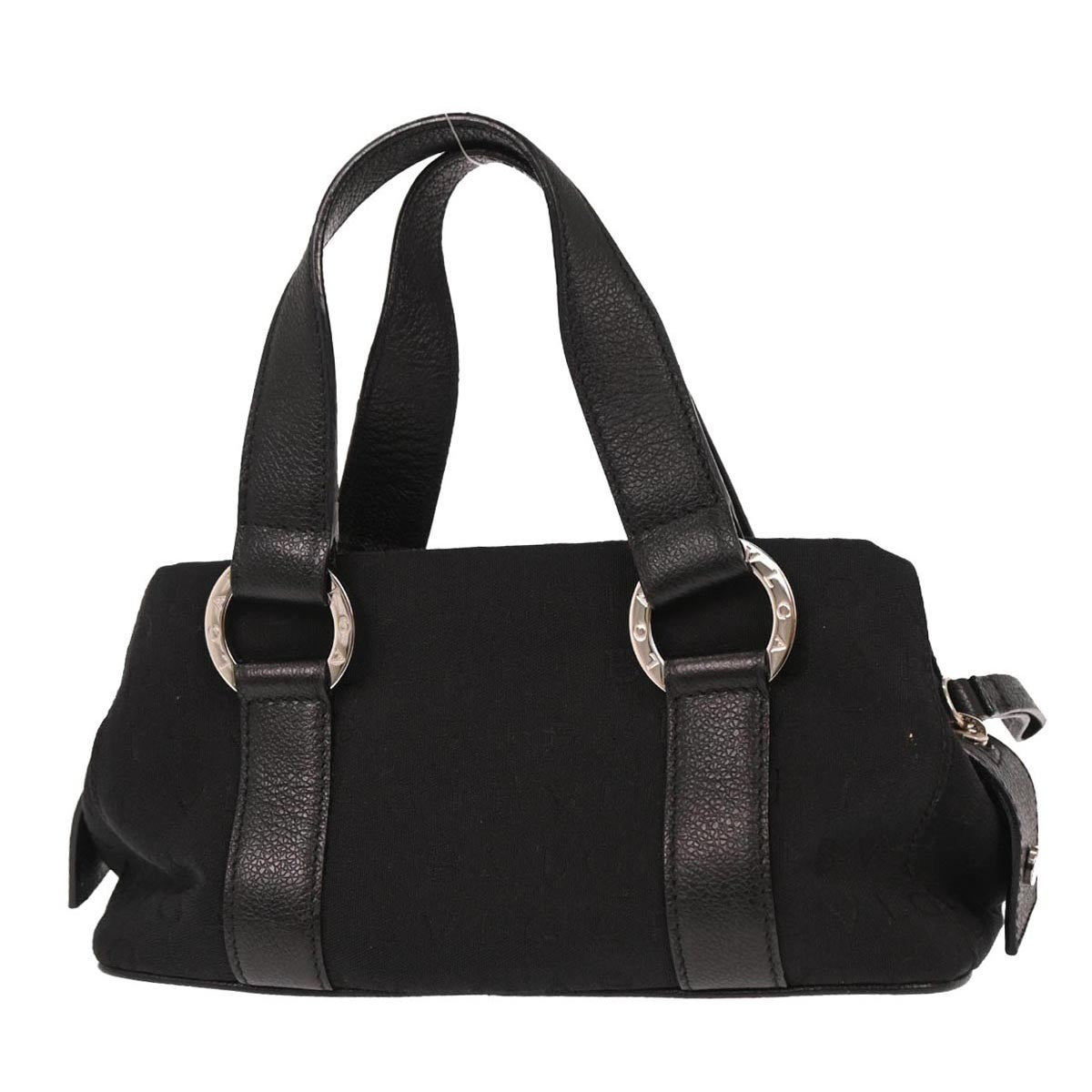 Bvlgari Logomania Handbag Canvas, Black, Canvas, Handbag