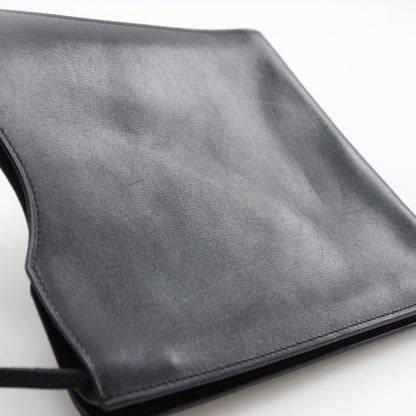 Hermes Onimaitou Handbag Leather, BLACK, LEATHER, Shoulder bag