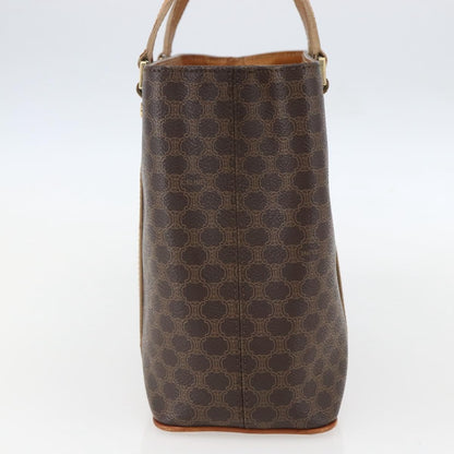 Celine Vintage Macadam Handbag Canvas and Leather, BROWN, CANVAS, Handbag