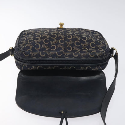Celine C Sulky Shoulder bag Canvas and Leather, NAVY, CANVAS, Shoulder bag
