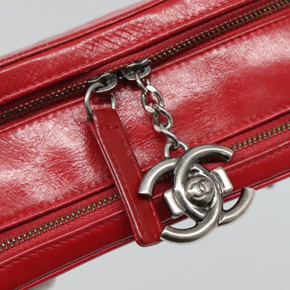 Chanel Coco Boy Camera Bag Quilted Leather, RED, LEATHER, Crossbody bag