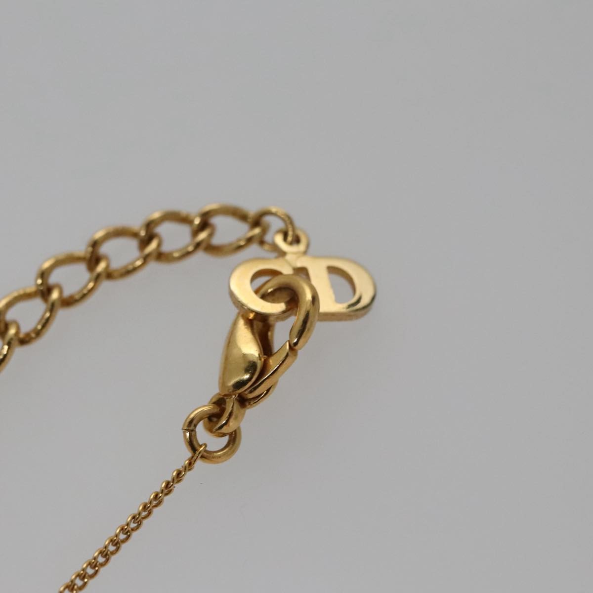Christian Dior D logo Pendant Necklace Metal, GOLD, METAL, Necklace