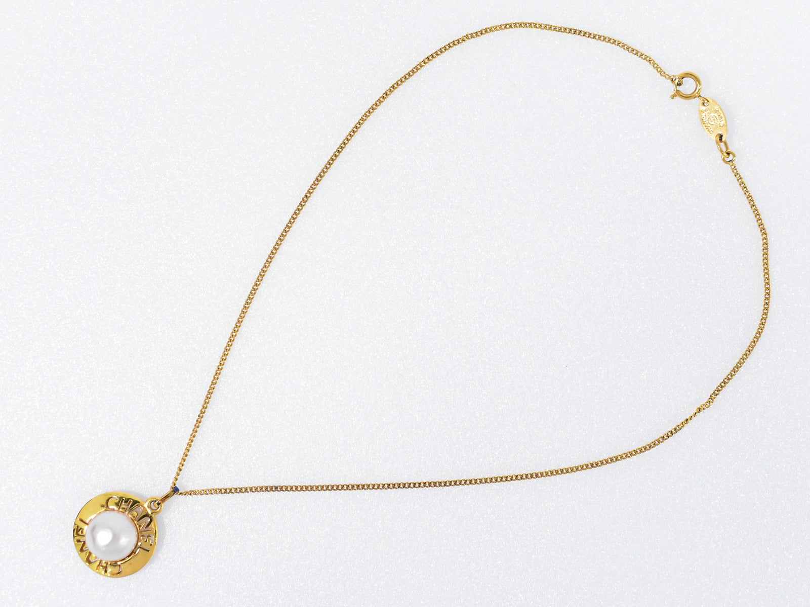 Chanel Chain Around Pearl Necklace Metal with Faux Pearls, GOLD, GOLD_PLATED, Pendant & Charms