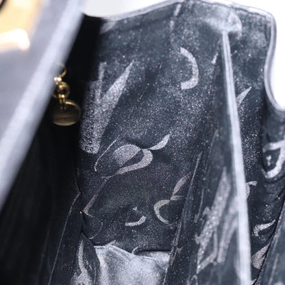 Salvatore Ferragamo Convertible Top Handle Bag Leather, BLACK, LEATHER, Handbag