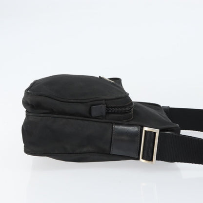 Prada Front Pocket Messenger Bag Tessuto, BLACK, NYLON, Shoulder bag