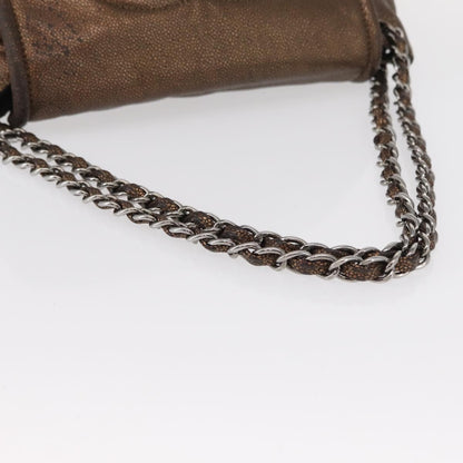 Chanel Timeless Half Moon Flap Bag Caviar, BROWN, LEATHER, Shoulder bag
