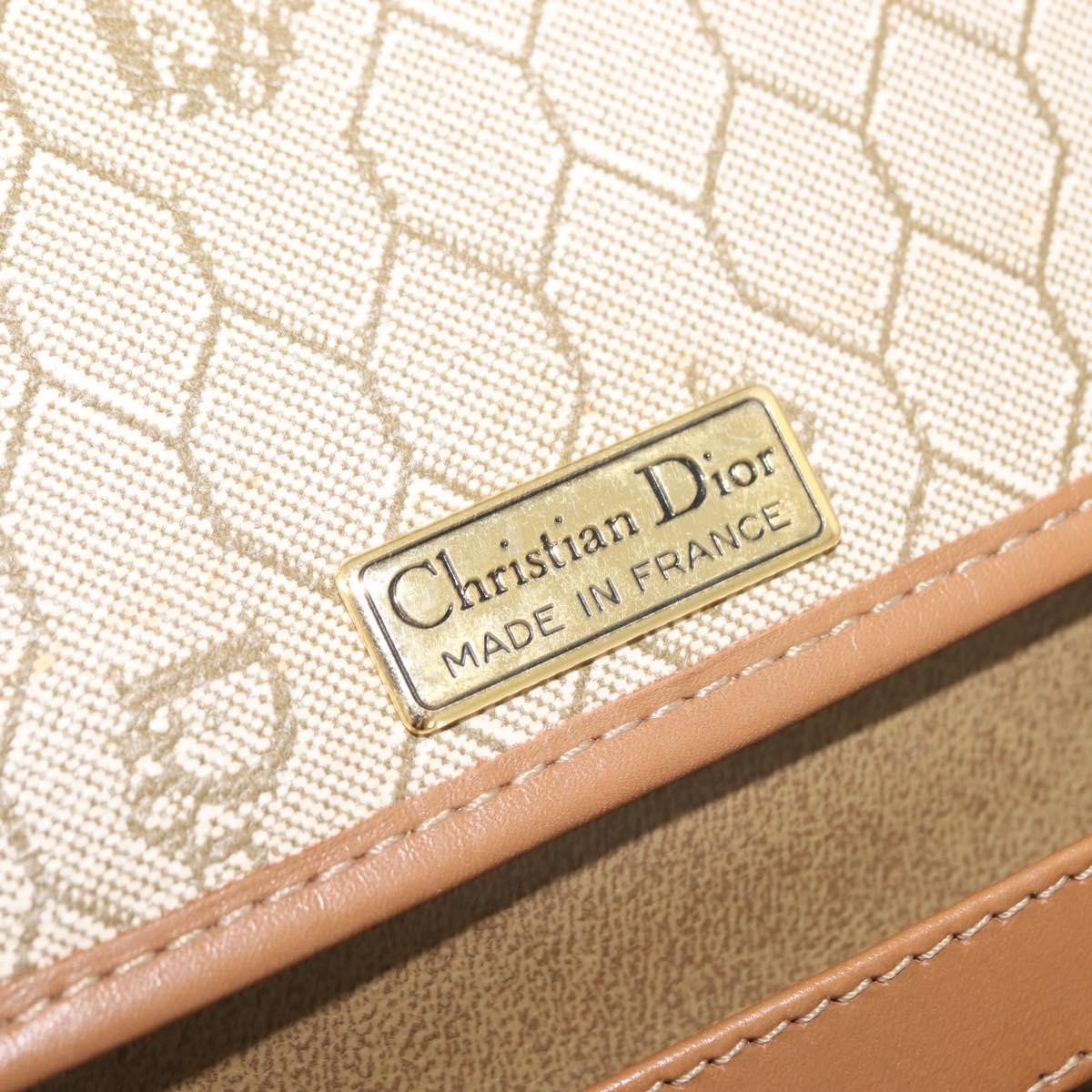 Christian Dior Vintage Honeycomb chain Canvas, BEIGE, CANVAS, Shoulder bag