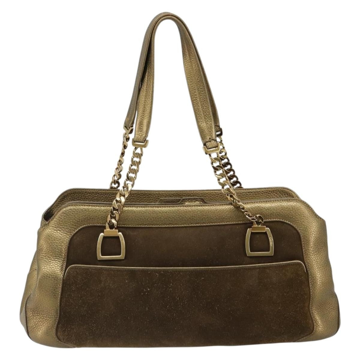 cartier Chain Ladonia Shoulder Bag Leather, Gold, Suede, Tote Bag