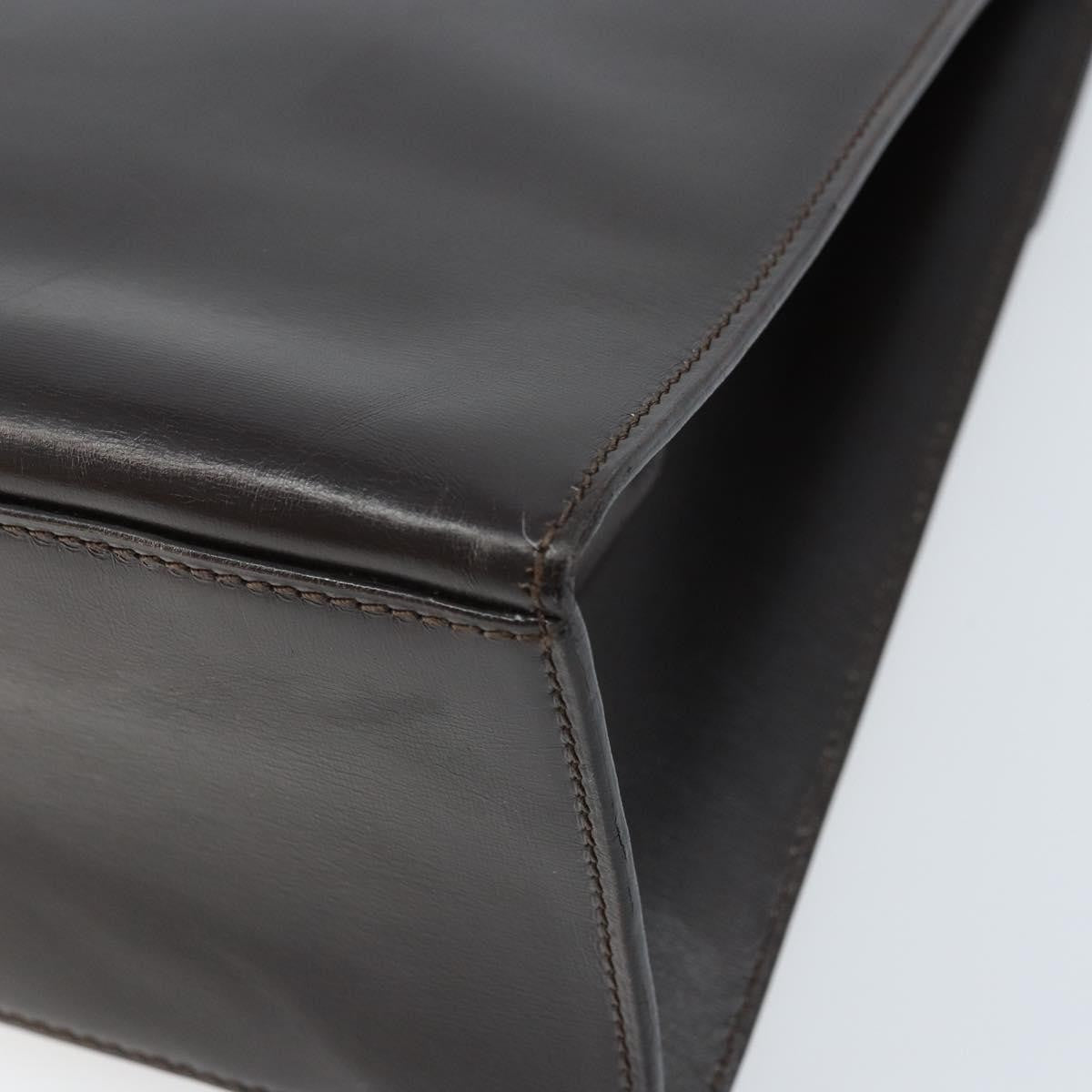Celine Vintage Logo Top Handle Bag Leather, BROWN, LEATHER, Handbag