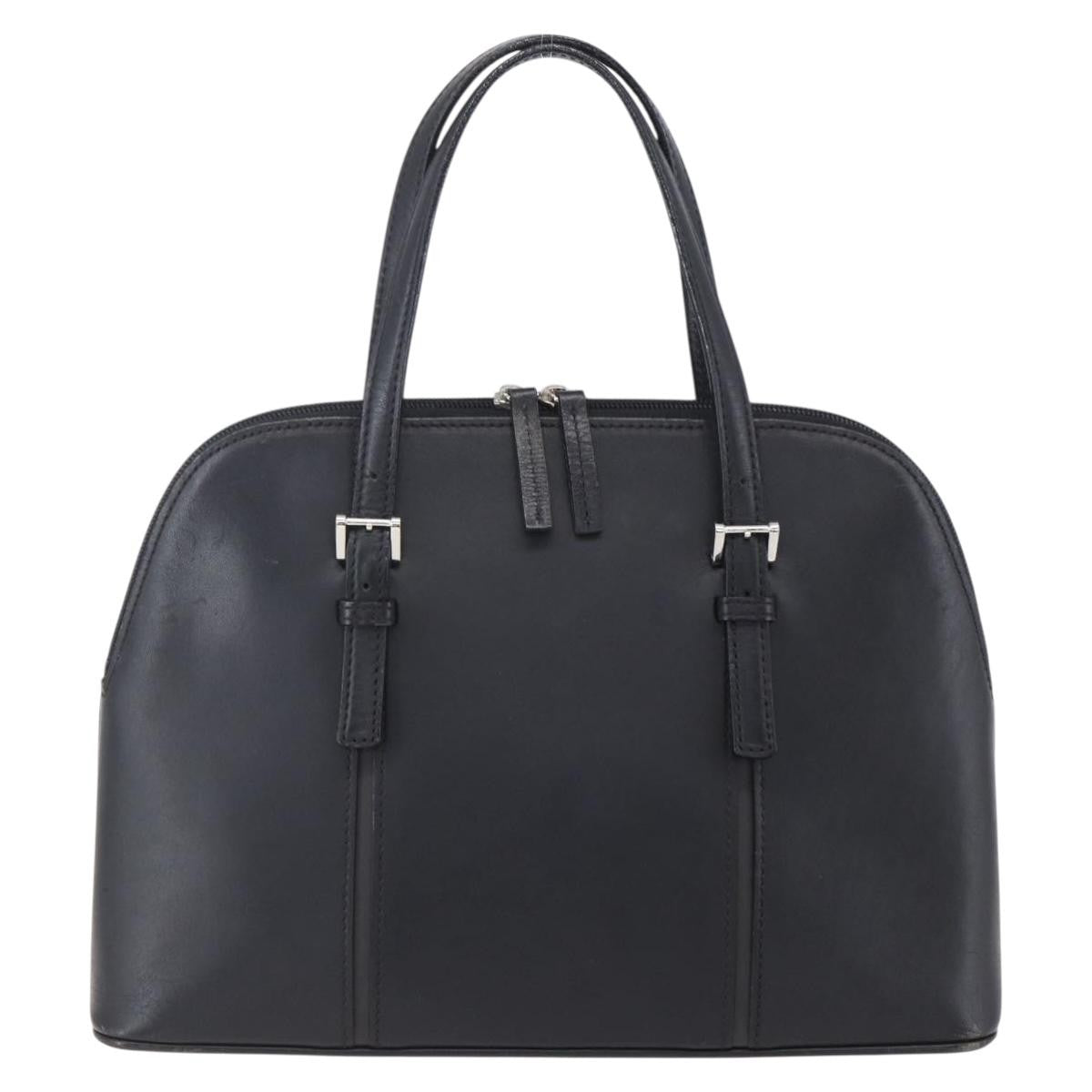 Burberry Vintage Handbag Leather, BLACK, LEATHER, Handbag