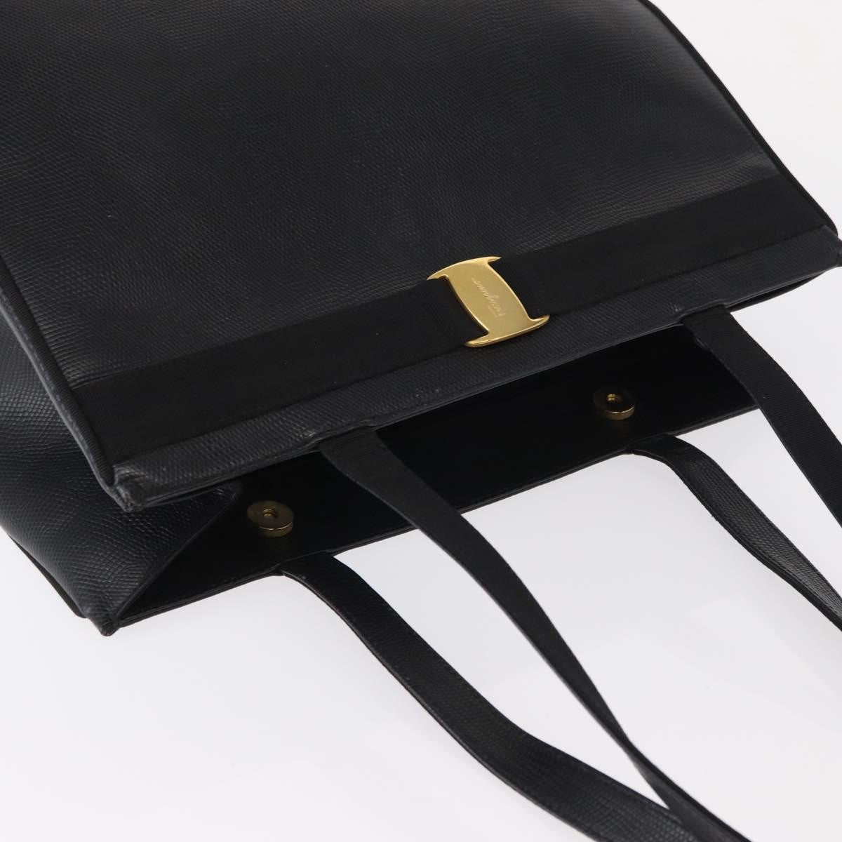 Salvatore Ferragamo Vala tote Leather, BLACK, LEATHER, Tote bag