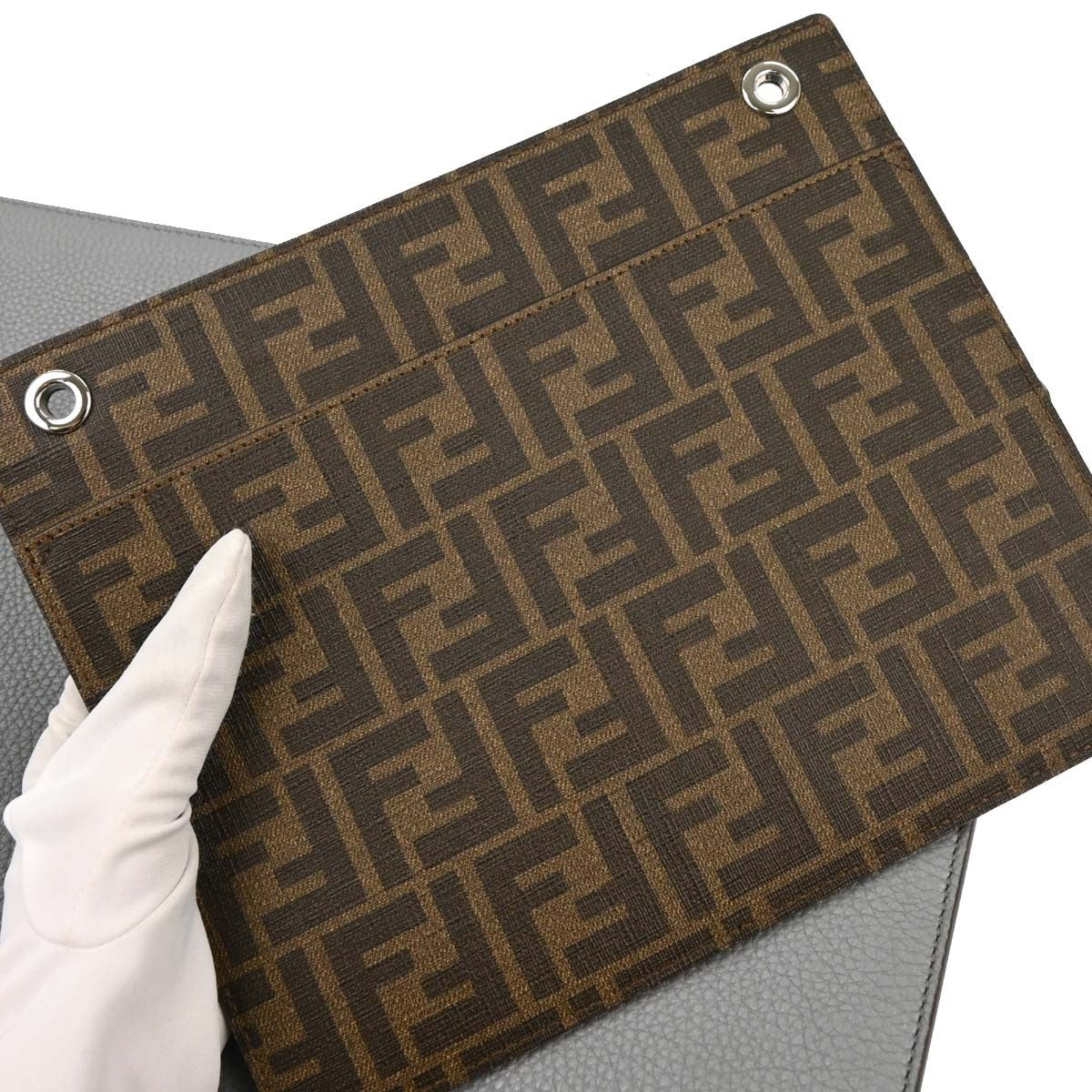 Fendi Peekaboo ISeeU Briefcase Leather, GRAY, LEATHER, Briefcase