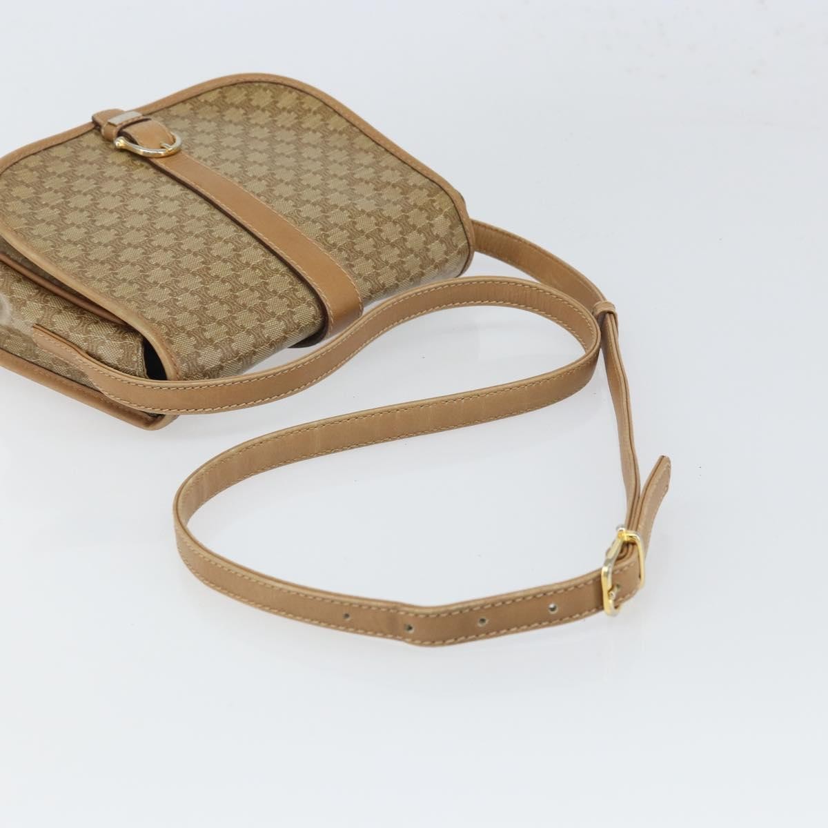 Celine Vintage Macadam Shoulder Bag Canvas, BEIGE, CANVAS, Shoulder bag