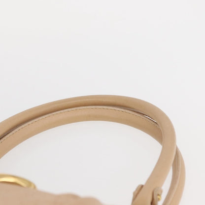 Salvatore Ferragamo Gancini handbag Leather, BEIGE, LEATHER, Handbag