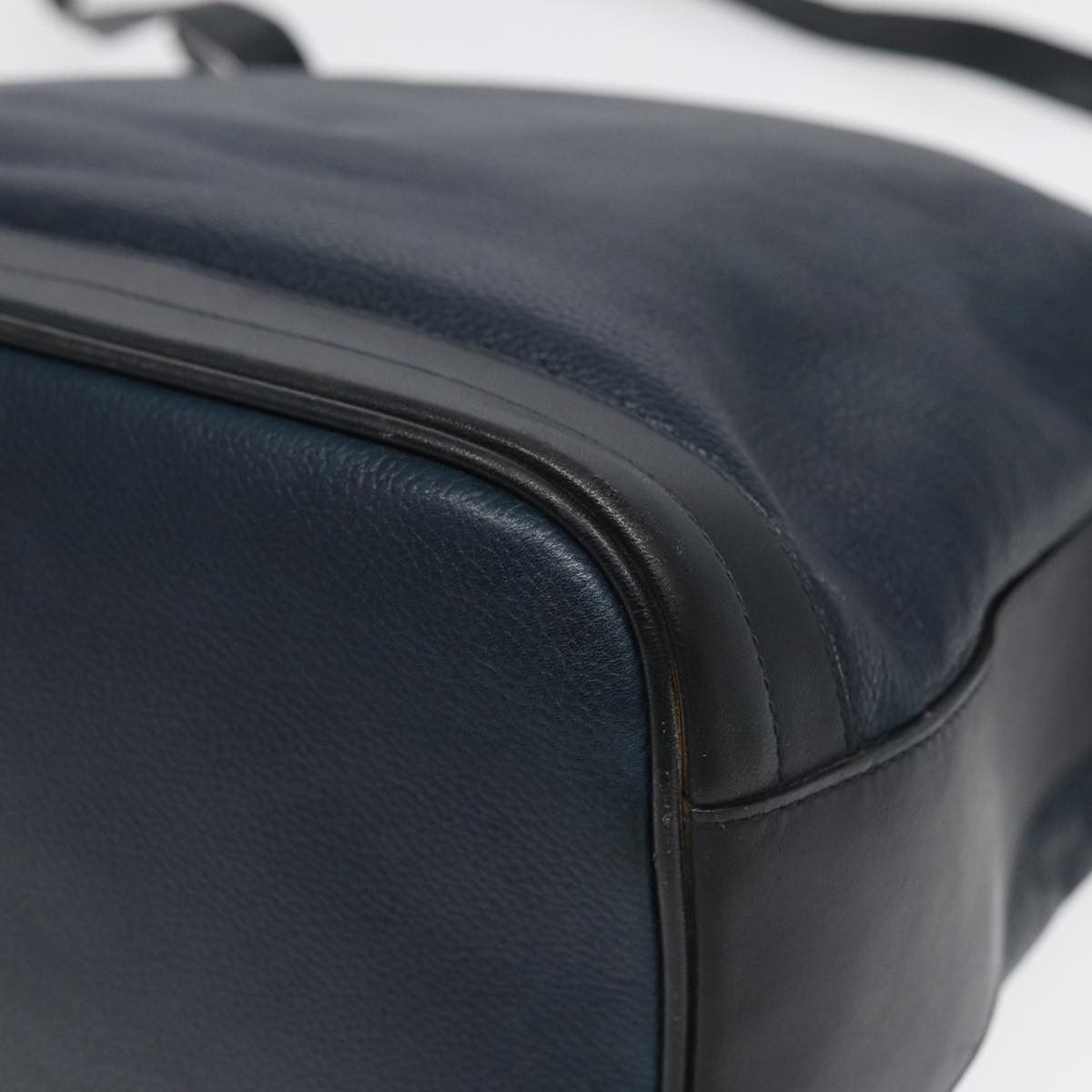 Gucci Vintage Shoulder Bag Leather, NAVY, LEATHER, Shoulder bag