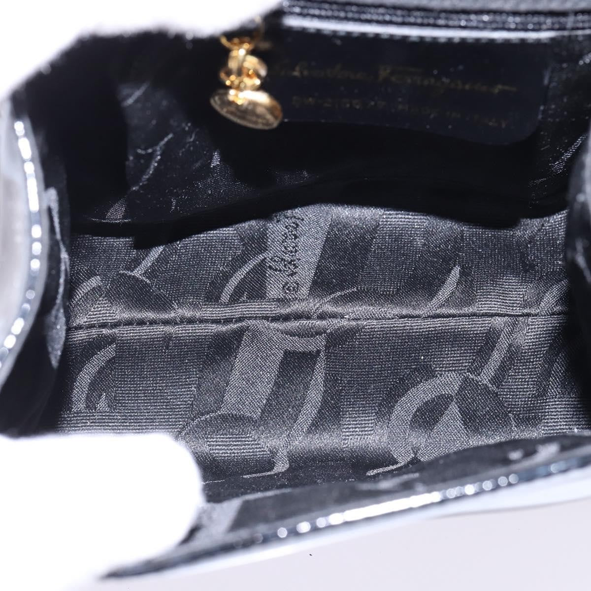 Salvatore Ferragamo Vintage Vara Bow Top Handle Bag Patent Leather, BLACK, PATENT_LEATHER, Handbag