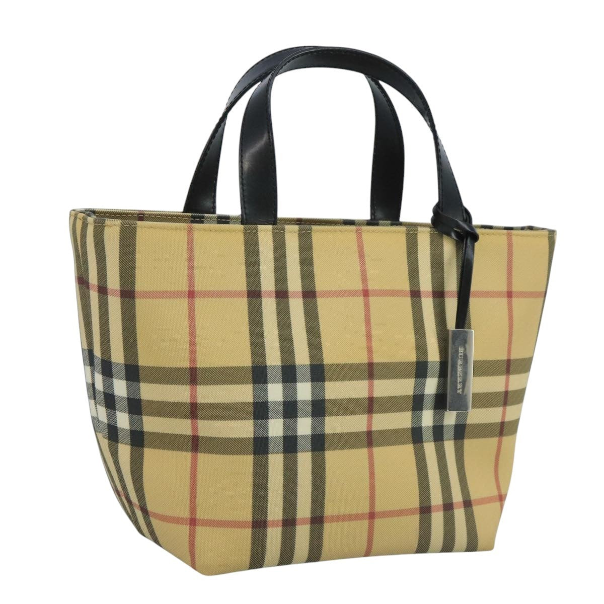Burberry Nova Handbag Check Pattern, BEIGE, CANVAS, Handbag