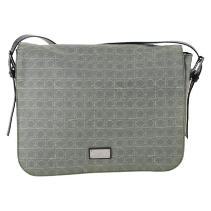 Salvatore Ferragamo Gancini Flap Shoulder Bag PVC, GRAY, PVC, Shoulder bag