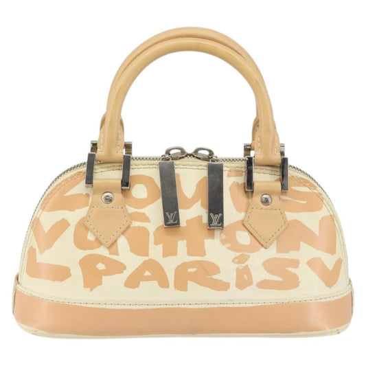Louis Vuitton Alma Handbag Limited Edition Graffiti Leather, WHITE, CANVAS, Handbag