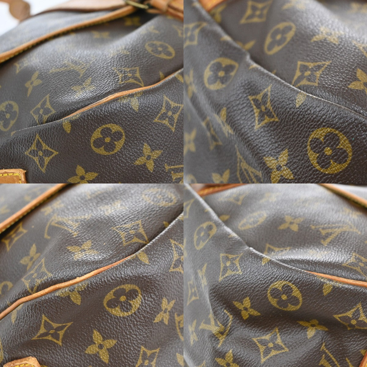 Louis Vuitton Saumur Handbag Monogram Canvas, BROWN, CANVAS, Shoulder bag