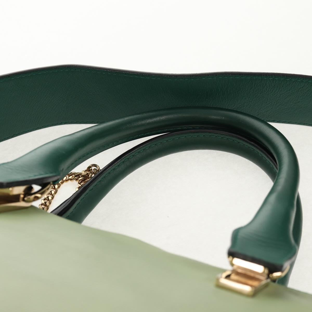 Chloe Bicolor Baylee Satchel Leather, GREEN, LEATHER, Handbag