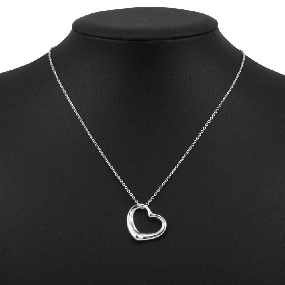 Tiffany & Co. Elsa Peretti Open Heart Pendant Necklace Sterling Silver, SILVER, SILVER, Necklace