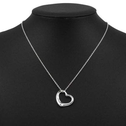 Tiffany & Co. Elsa Peretti Open Heart Pendant Necklace Sterling Silver, SILVER, SILVER, Necklace