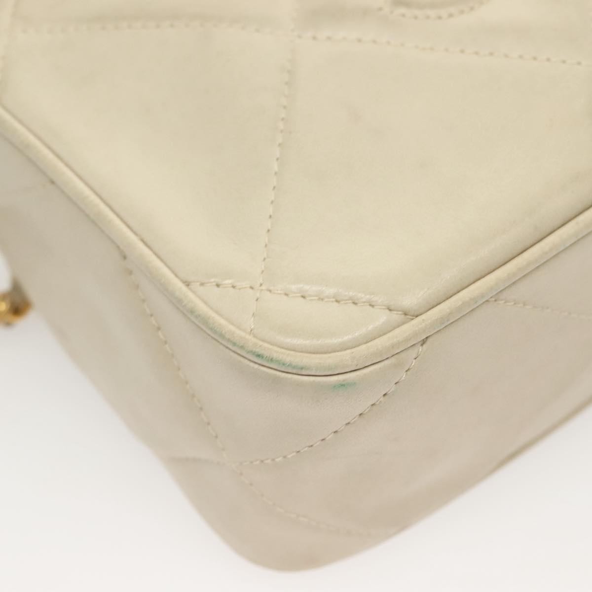 Chanel Vintage Diamond CC Camera Bag Quilted Lambskin, BEIGE, LEATHER, Shoulder bag