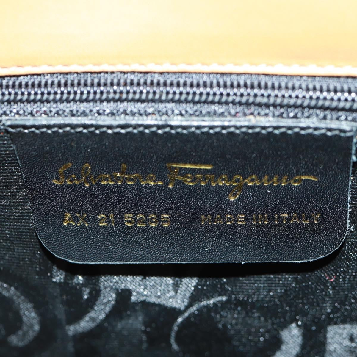 Salvatore Ferragamo Gancini Shoulder Bag Leather, BROWN, LEATHER, Shoulder bag