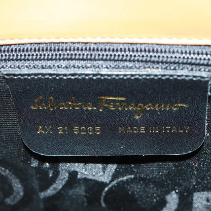Salvatore Ferragamo Gancini Shoulder Bag Leather, BROWN, LEATHER, Shoulder bag
