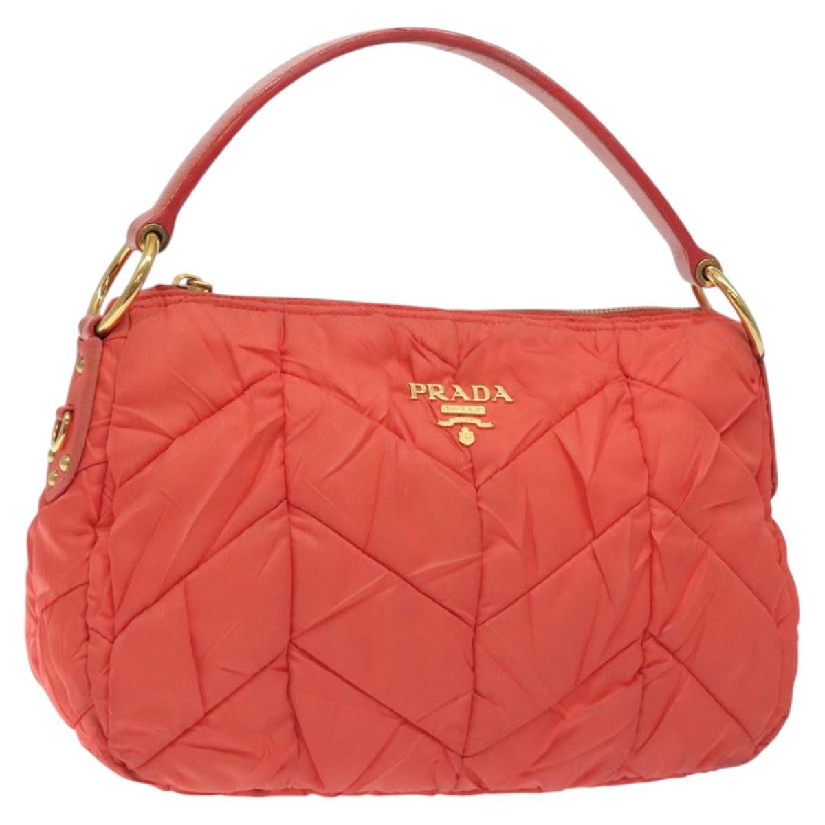 Prada Vintage Zip Handbag Tessuto, ORANGE, NYLON, Handbag
