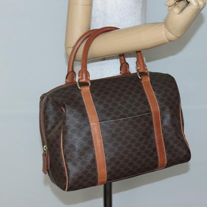 Celine Macadam Handbag Macadam with leather, BROWN, CANVAS, Handbag