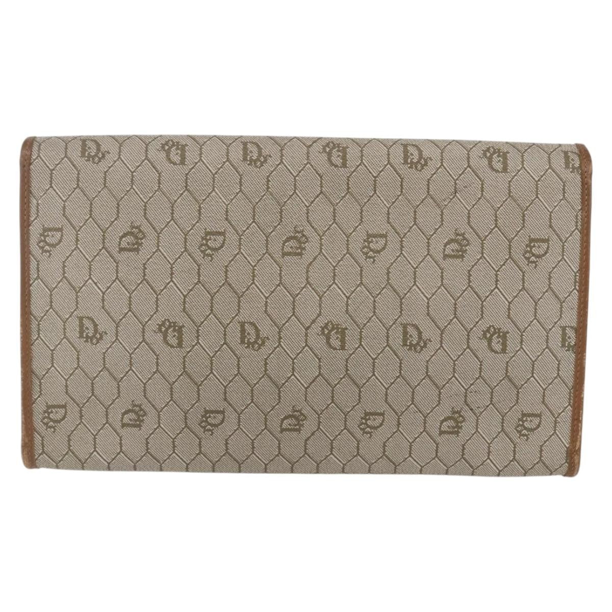 Christian Dior Vintage Honeycomb chain Canvas, BEIGE, CANVAS, Shoulder bag