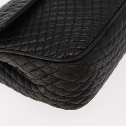 Bally Vintage Chain Shoulder Bag Quilted Leather, BLACK, LEATHER, Shoulder bag