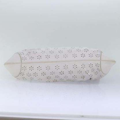 Salvatore Ferragamo Marisa Satchel Leather, WHITE, LEATHER, Handbag