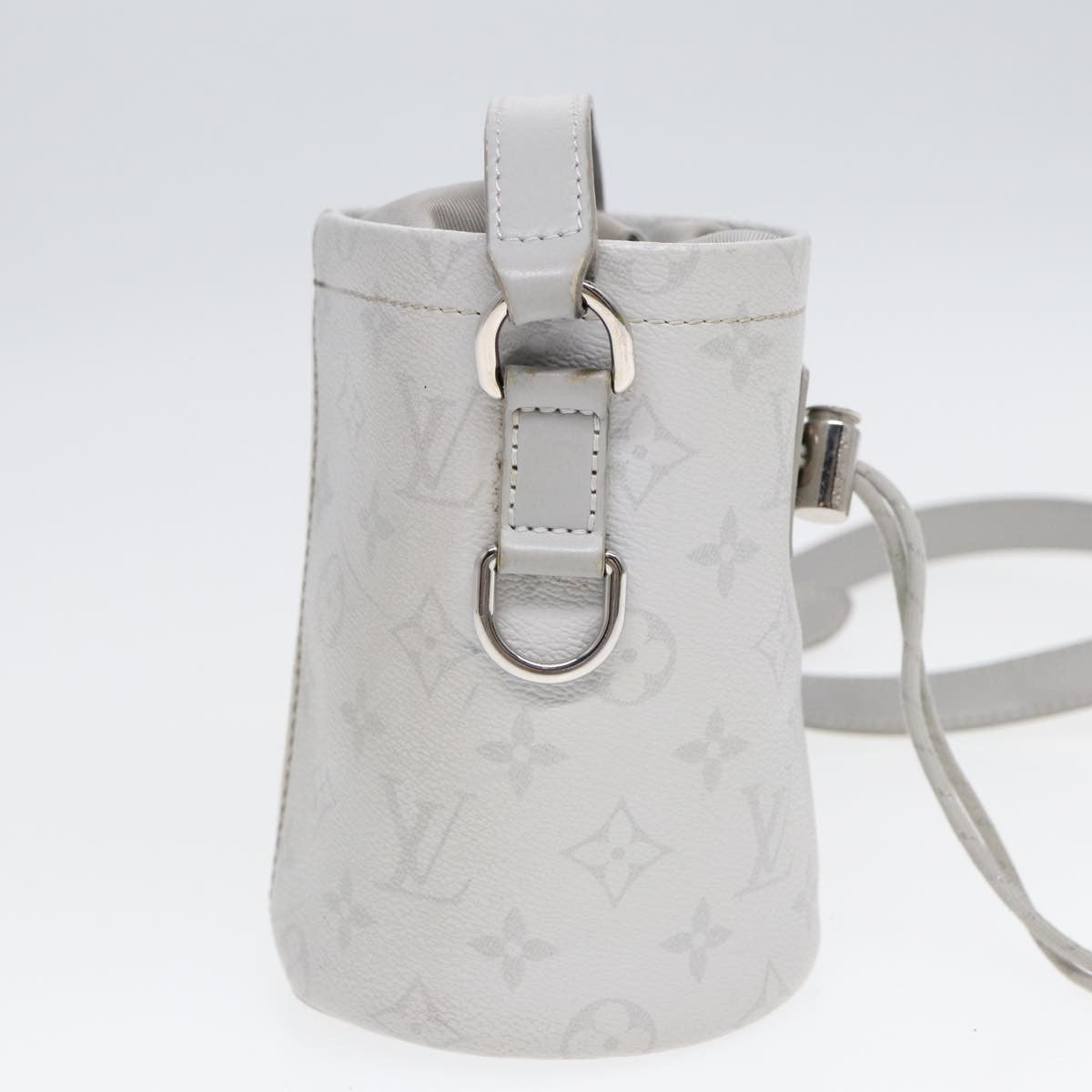 Louis Vuitton Chalk Nano Bag Limited Edition Logo Story Monogram Canvas, GRAY, CANVAS, Handbag