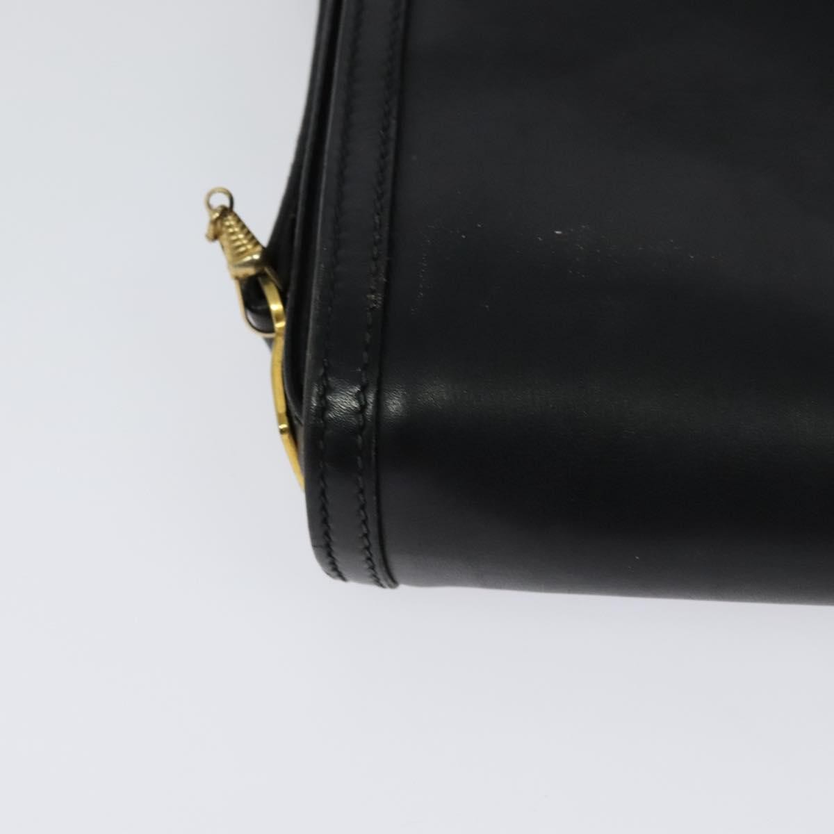 Gucci Vintage Flap Crossbody Bag Leather, BLACK, LEATHER, Shoulder bag