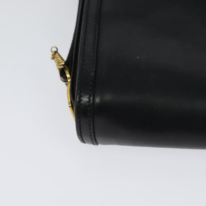 Gucci Vintage Flap Crossbody Bag Leather, BLACK, LEATHER, Shoulder bag