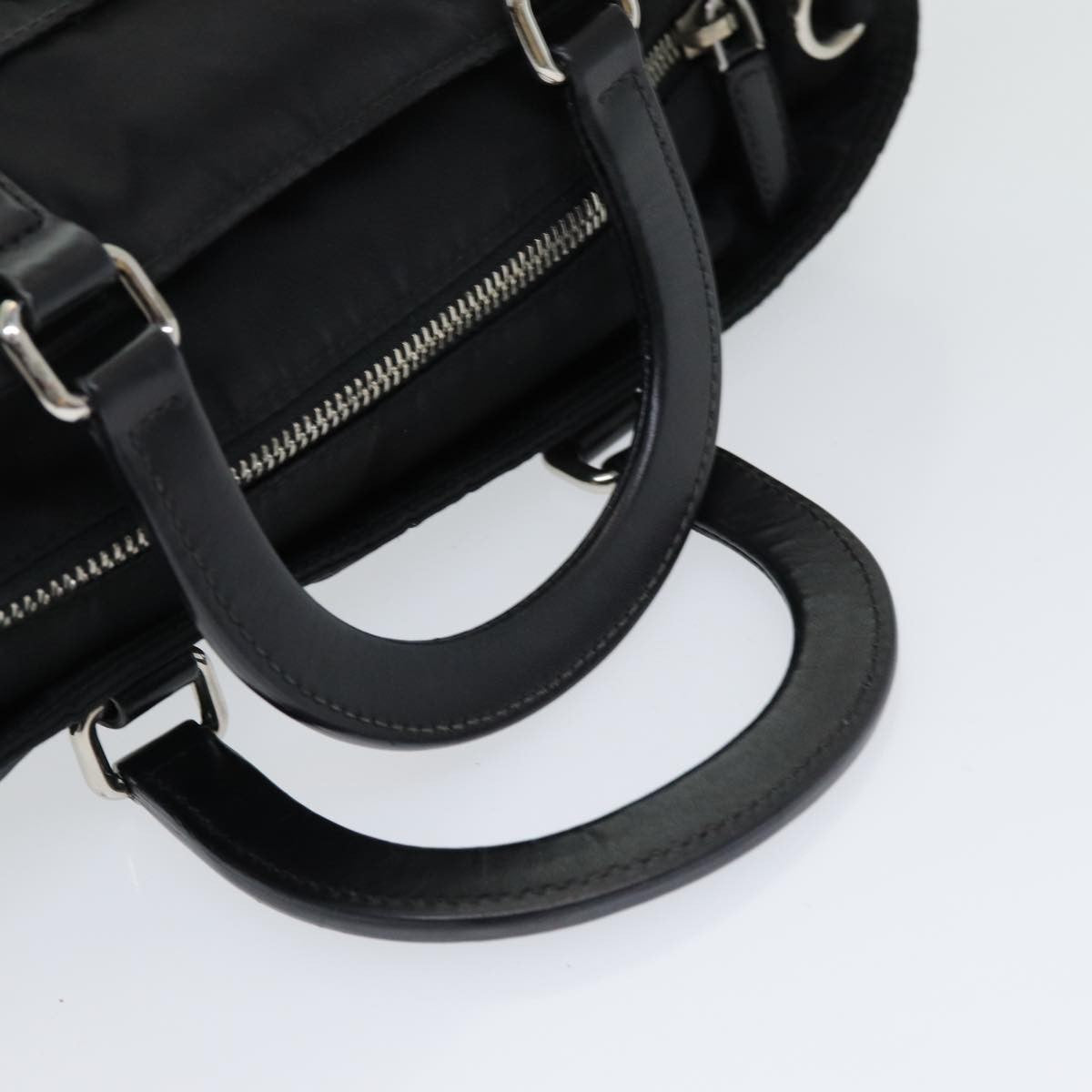 Prada Convertible Zip Tote Tessuto with Leather, BLACK, NYLON, Tote bag