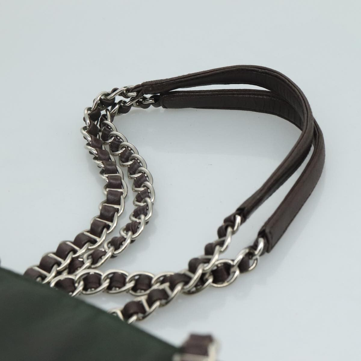 Prada Vintage Chain Tote Tessuto, KHAKI, NYLON, Tote bag