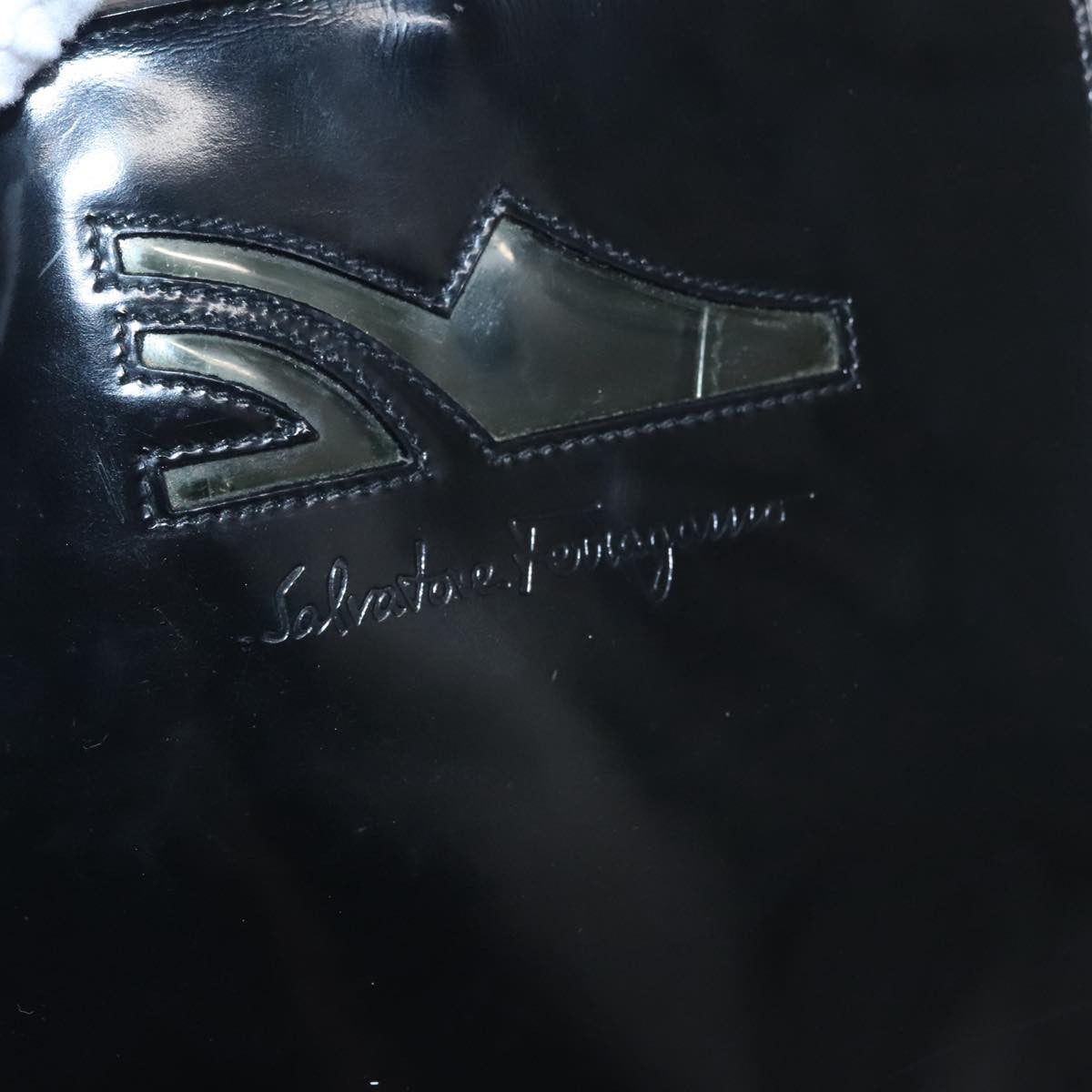 Salvatore Ferragamo Gancini Wristlet Clutch Leather, BLACK, EMERALD, Clutche & pouche