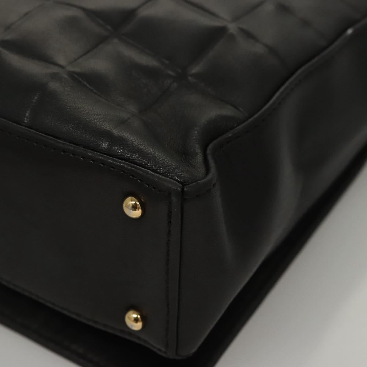 Chanel Chocolate Bar CC Shoulder Bag Quilted Leather, Black, Leather, Shoulder Bag