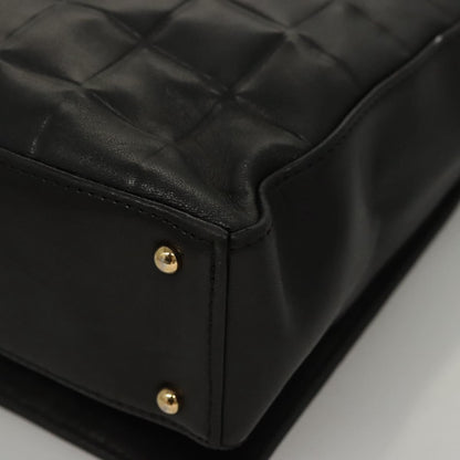 Chanel Chocolate Bar CC Shoulder Bag Quilted Leather, Black, Leather, Shoulder Bag