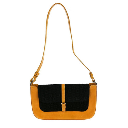 Celine C Macadam Shoulder bag Suede, BLACK, SUEDE, Shoulder bag