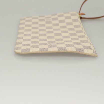 Louis Vuitton Neverfull Pochette Damier, WHITE, CANVAS, Tote bag